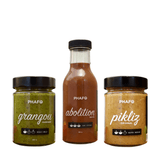 Combo Timoun Original Phafo, marinade, sauce et pikliz moyen